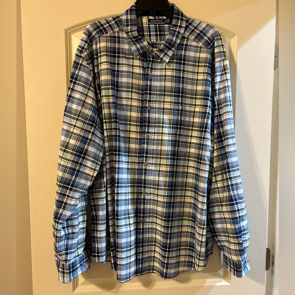 Nautica Plaid Button Down Shirt Long Sleeve - XXL